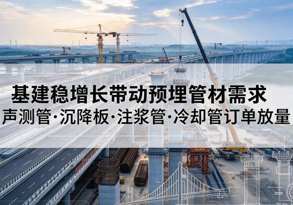 惠山基建稳增长带动预埋监测管材需求，声测管、沉降板、注浆管订单持续放量